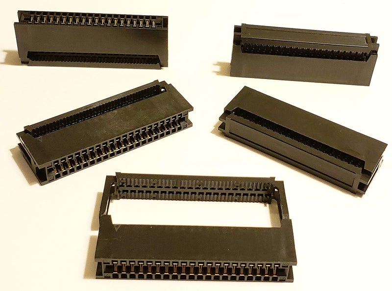 Connectors Pro 5-Pack 40P 2x20 2.54mm Spacing IDC Card Edge Connector, 40 Pins CE for 1.27mm Pitch Ribbon Cable - Image 1